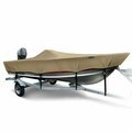 Eevelle Boat Cover V HULL FISHING SIde Console, Narrow Series w/ Outboard 21ft 6in L 98in W Khaki SFVFSC2198B-KHA